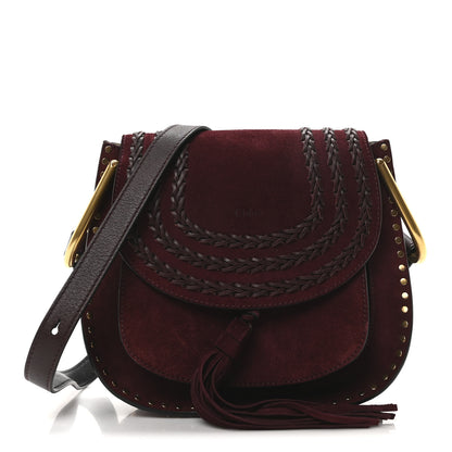 Chloe Suede Calfskin Braided Small Hudson Shoulder Bag Sienna Red 1 of 9