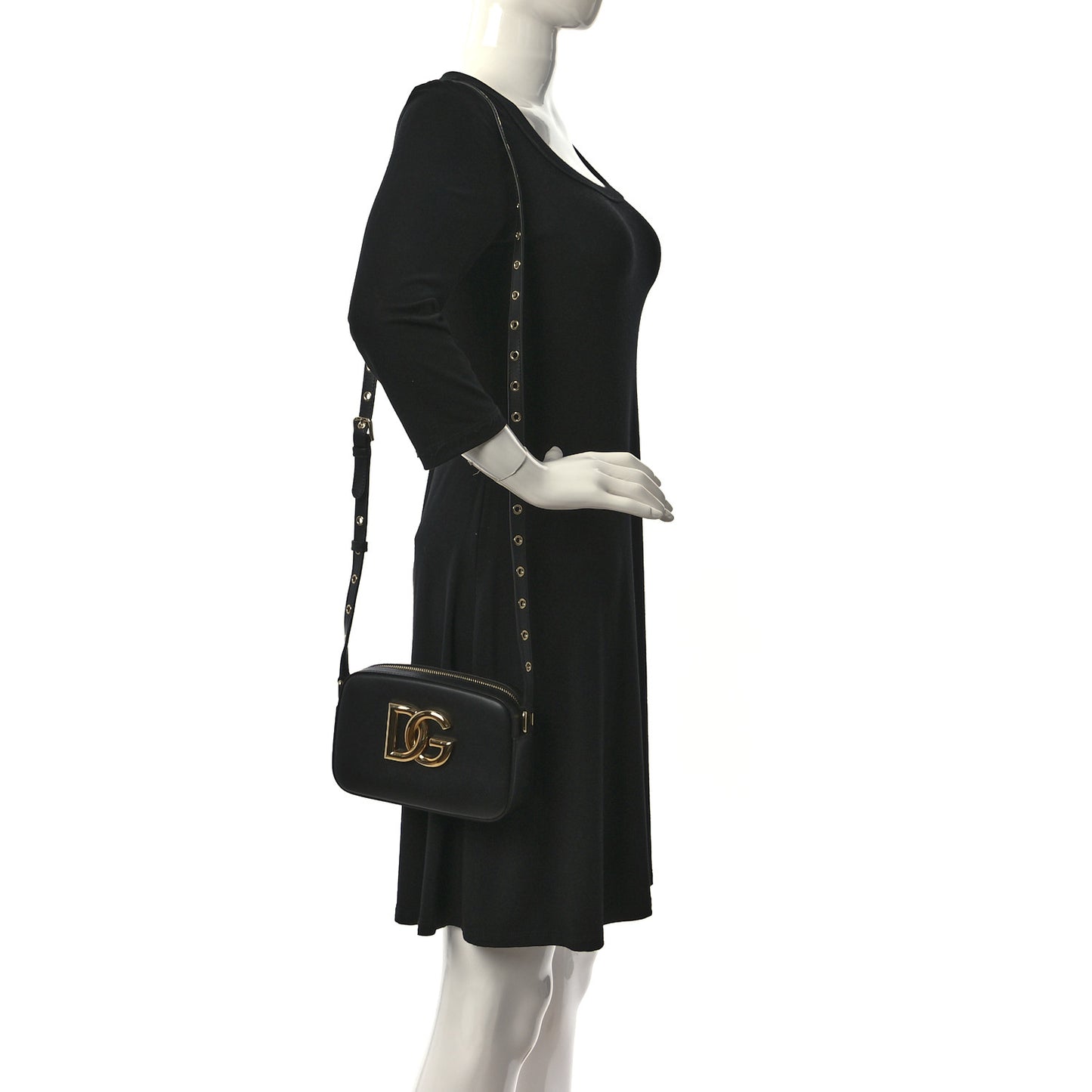 Calfskin 3.5 Camera Crossbody Bag Black