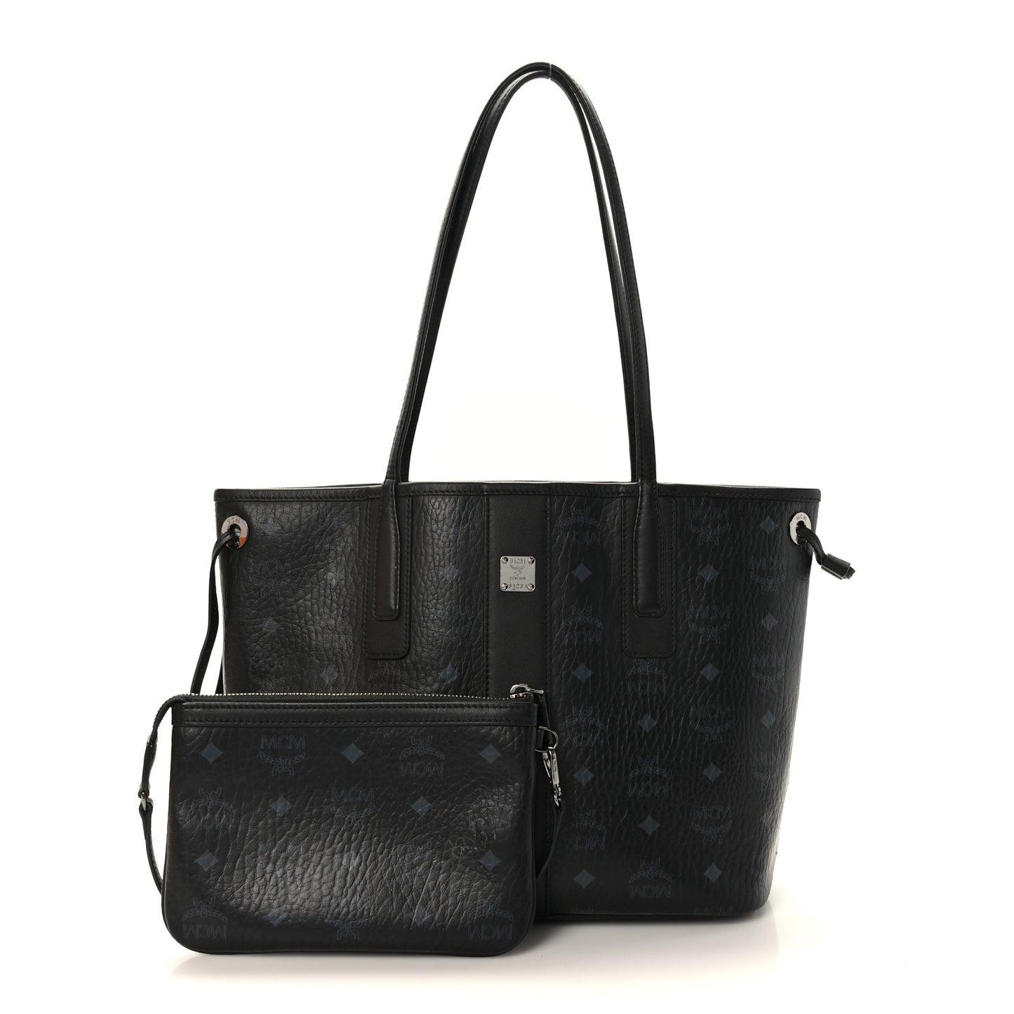 Visetos Nappa Canvas Medium Reversible Shopper Tote Black