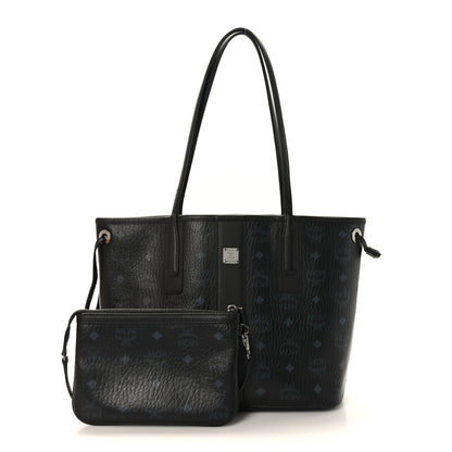 MCM Visetos Nappa Canvas Medium Reversible Shopper Tote Black 3 of 15