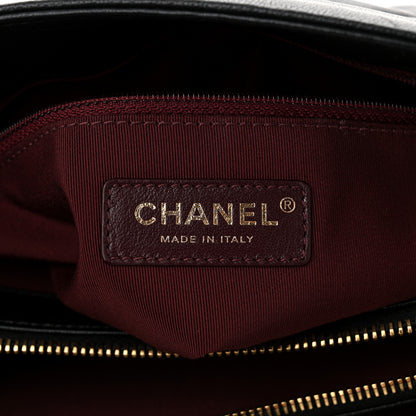 Chanel Sheepskin Quilted Small Mademoiselle Vintage Shopping Tote Black 6 of 10