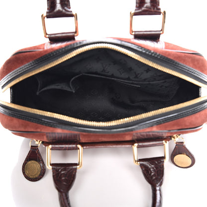 Louis Vuitton Suede Stamped Havane Bowler PM Brun 5 of 8
