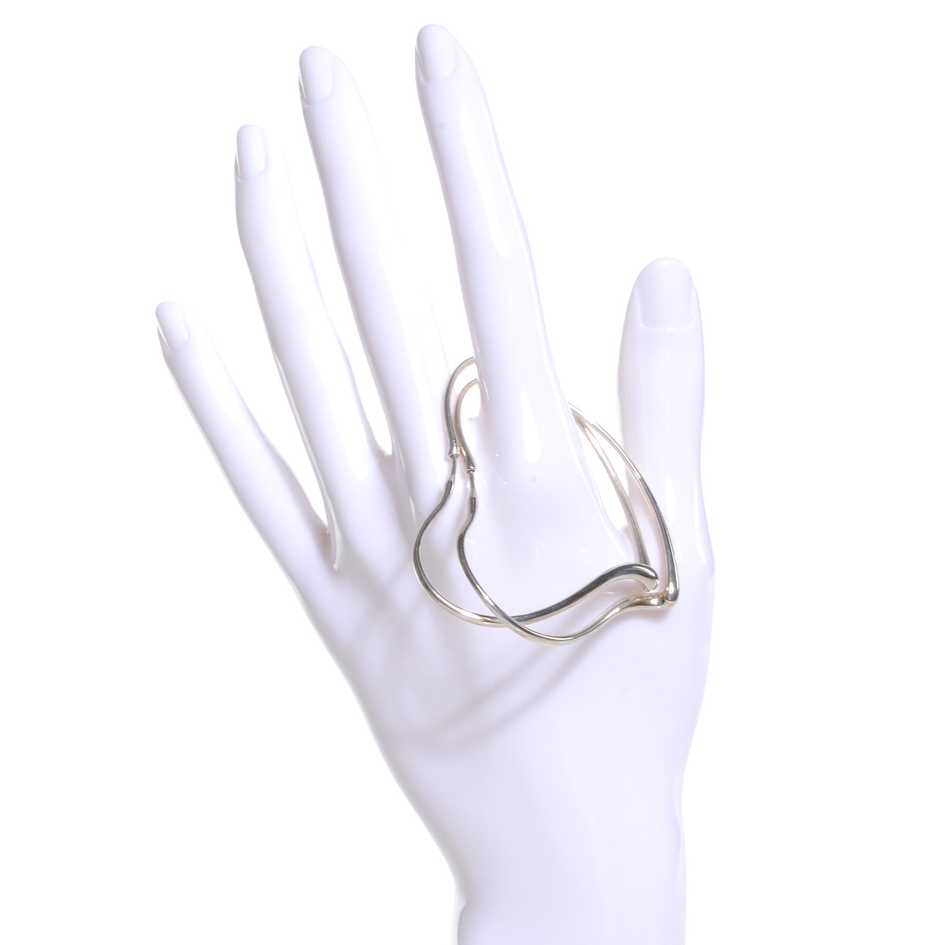 Tiffany Sterling Silver Large Elsa Peretti Open Heart Hoop Earrings 2 of 3