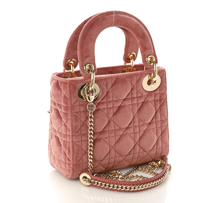Christian Dior Velvet Mini Lady Dior Pink 3 of 9