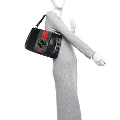 Gucci Snakeskin Web Blondie Hobo Black 2 of 14