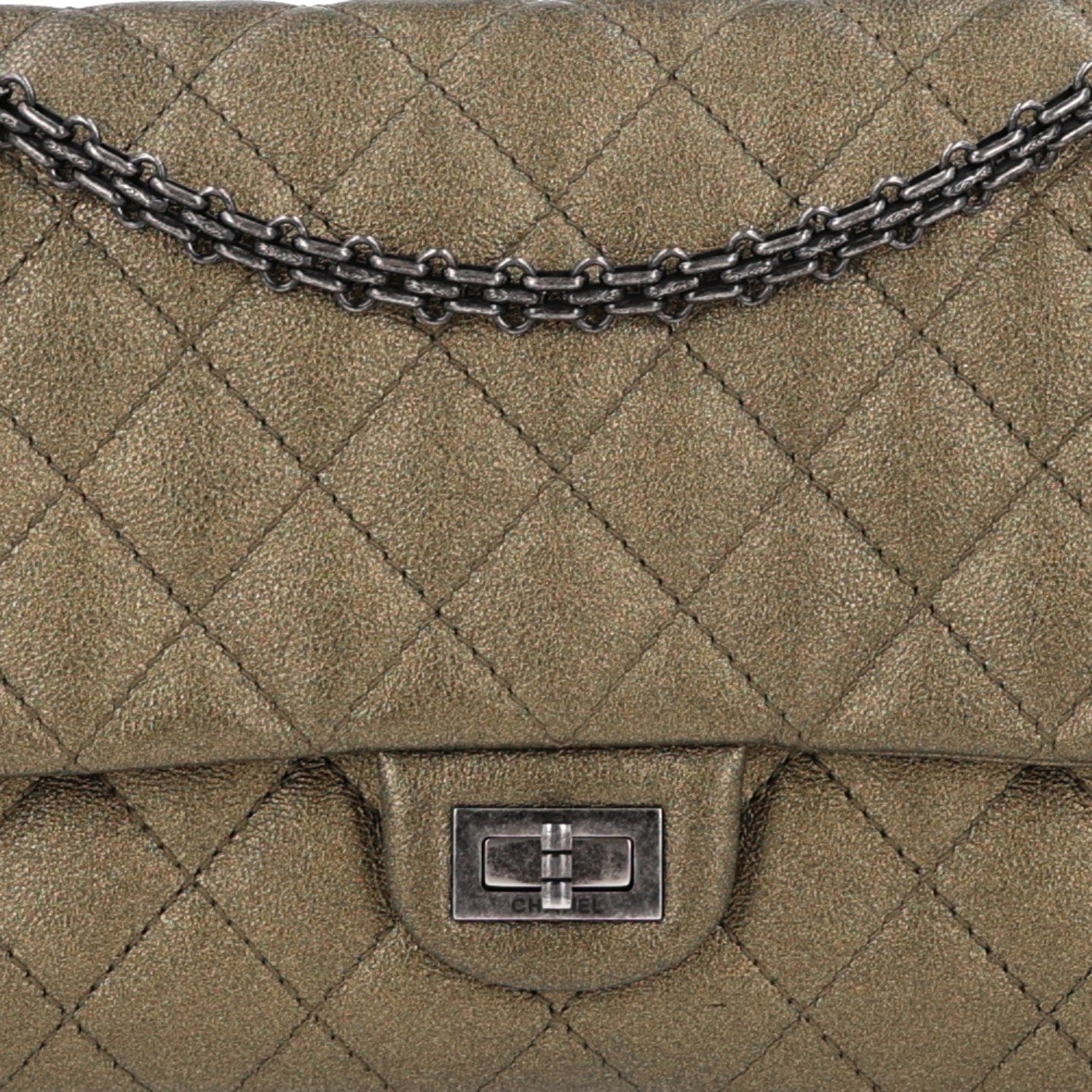 Chanel Metallic Calfskin Quilted 2.55 Reissue 226 Flap Green 8 of 10