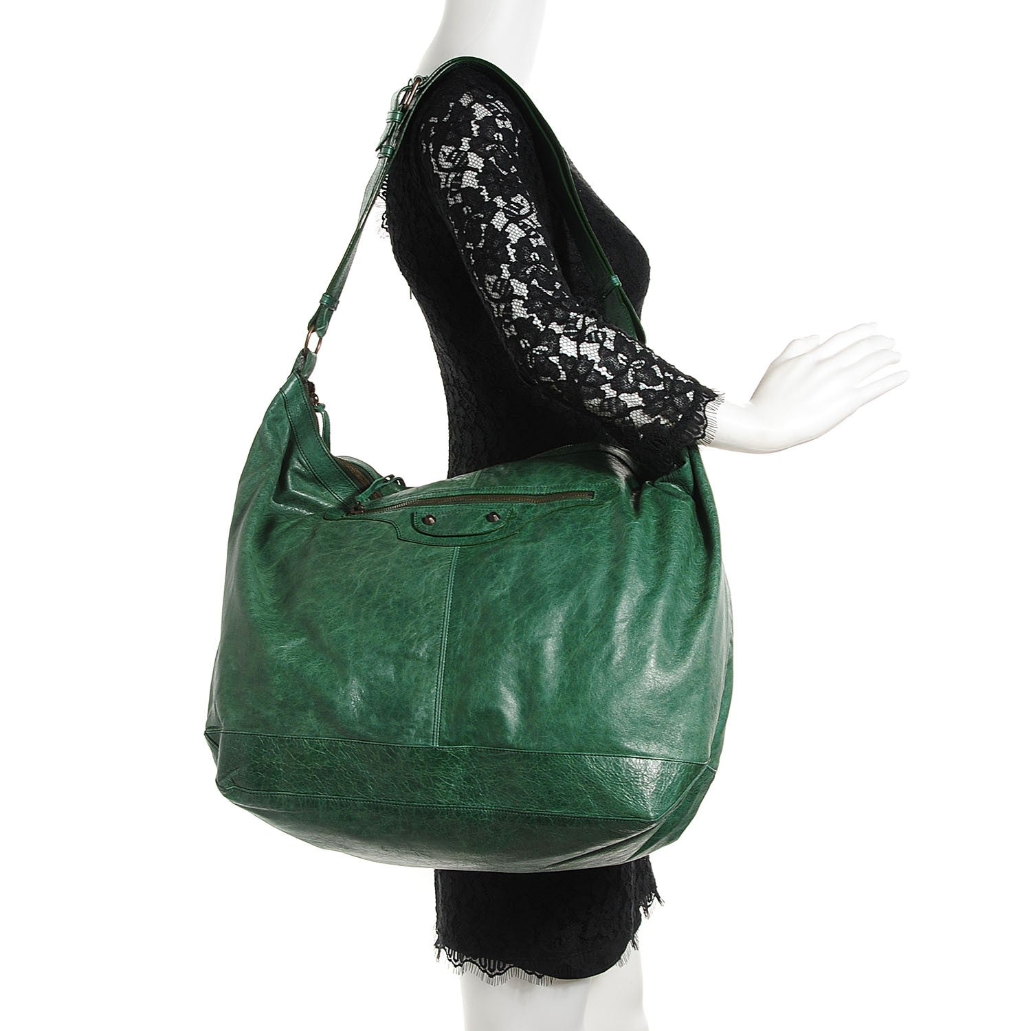 Balenciaga Chevre Classic Hardware Courier Emeraude 2 of 12