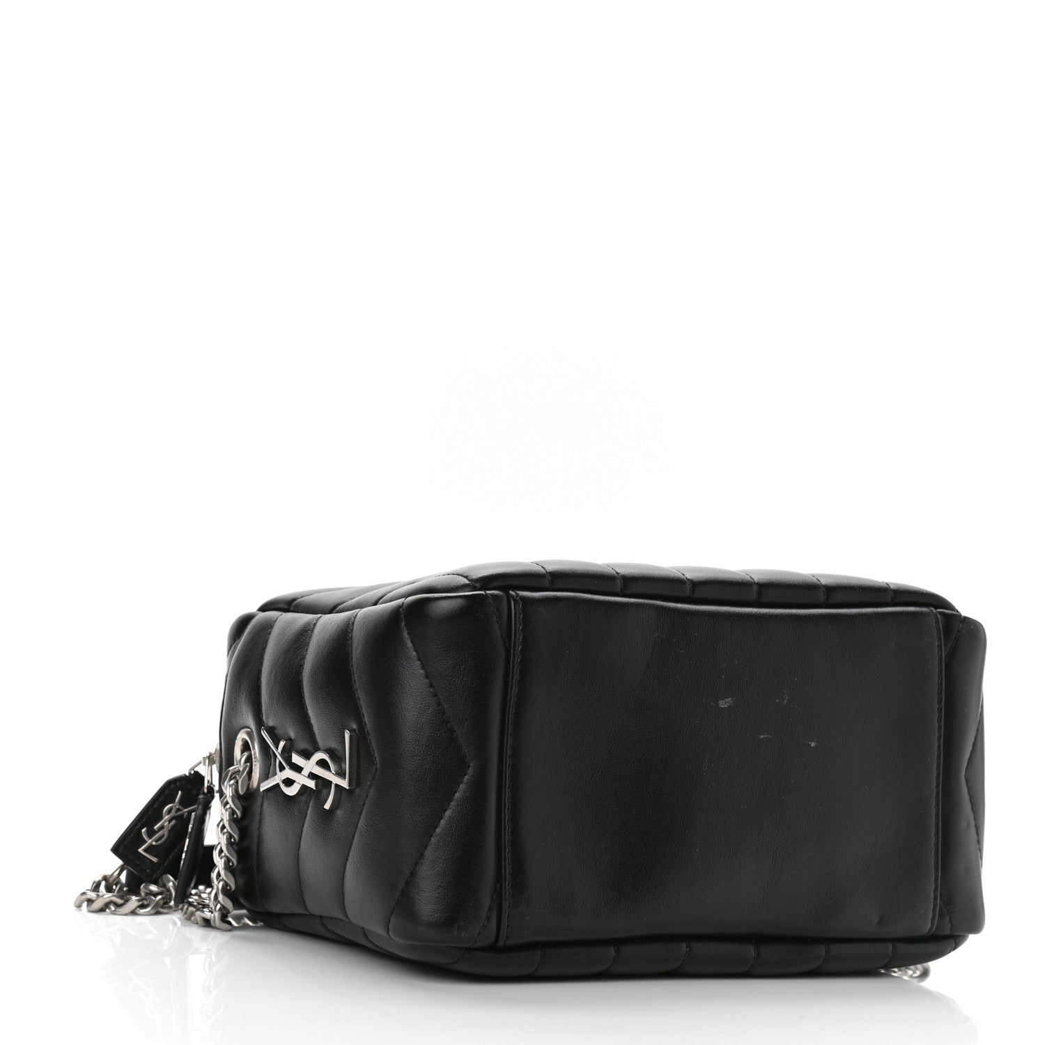 Saint Laurent Calfskin Y Quilted Monogram Small Loulou Bowling Bag Black 4 of 10