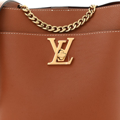 Louis Vuitton Calfskin Lock and Walk Bucket Cognac 8 of 10