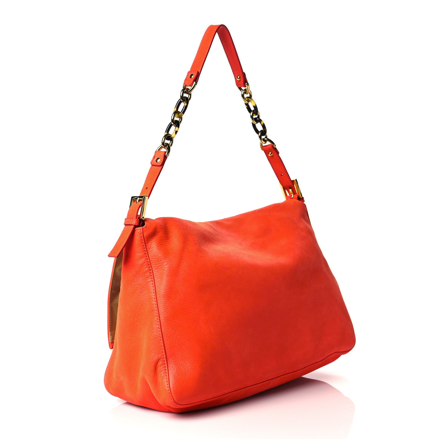 Fendi Nubuck Big Forever Mama Baguette Orange 3 of 10