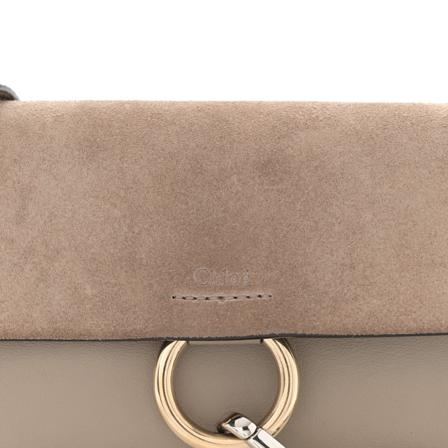 Chloe Suede Calfskin Small Faye Shoulder Bag Motty Grey 8 of 16