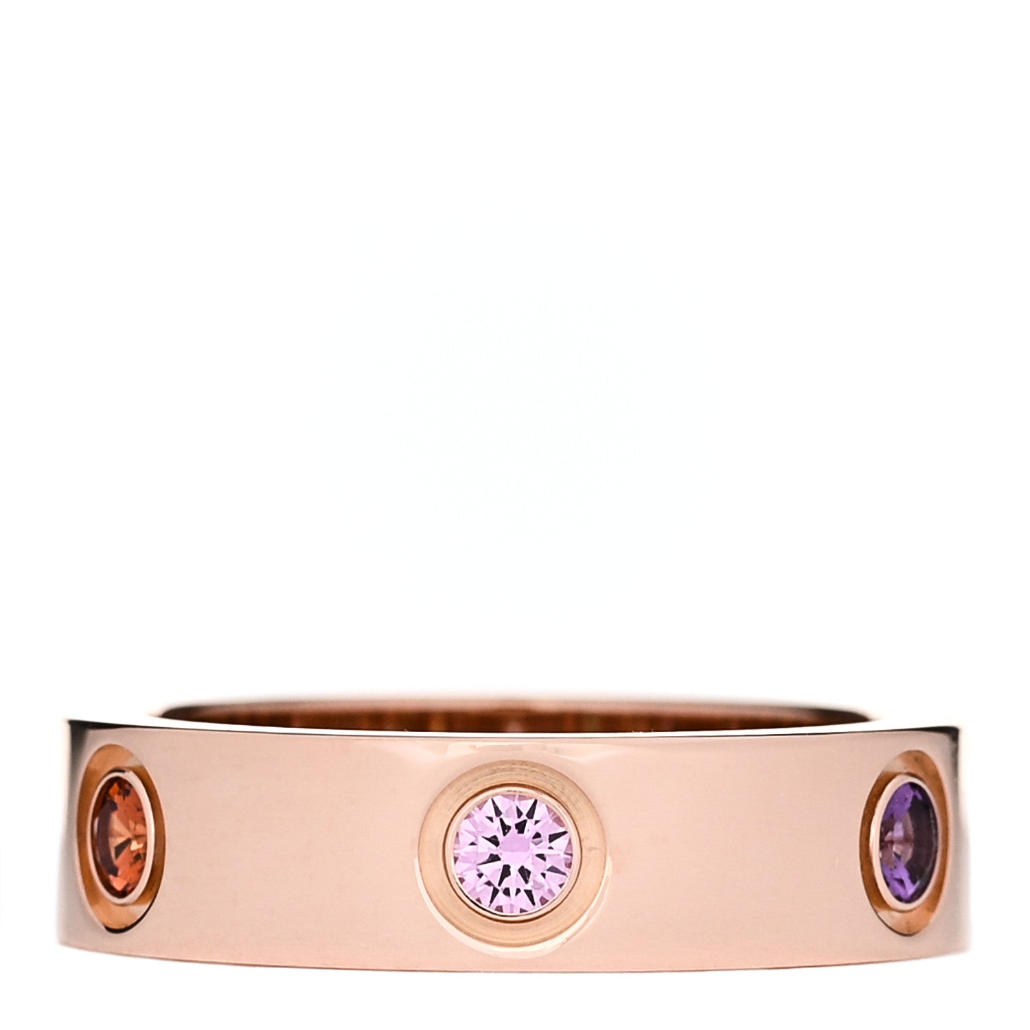 Cartier 18K Pink Gold Sapphire Garnet Amethyst 5.5mm LOVE Ring 53 6.5 1 of 5