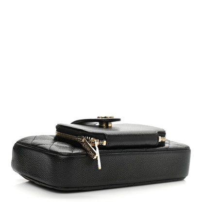 Chanel Caviar Quilted Business Affinity Phone Holder With Chain Black 3 of 10
