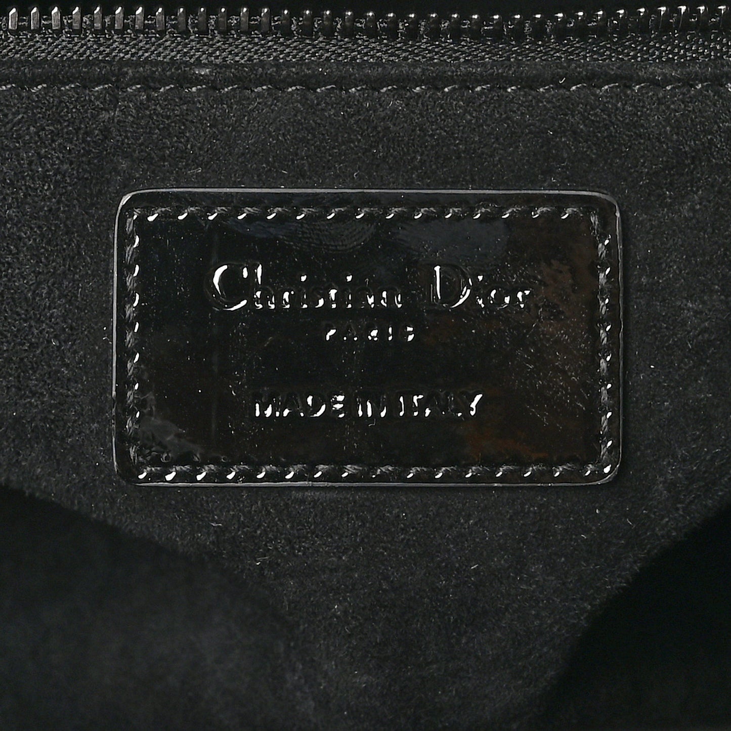 Ultraglossy Patent Cannage Medium Lady Dior Black