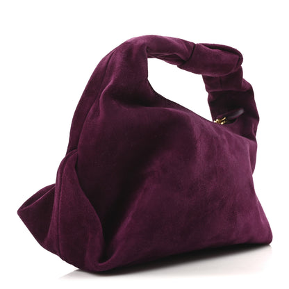 Khaite Suede Calfskin Beatrice Small Hobo Mulberry 3 of 9