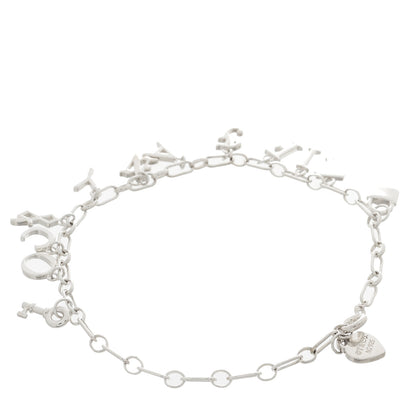 Tiffany Sterling Silver Enamel Love Notes Logo Charm Bracelet Blue 2 of 5