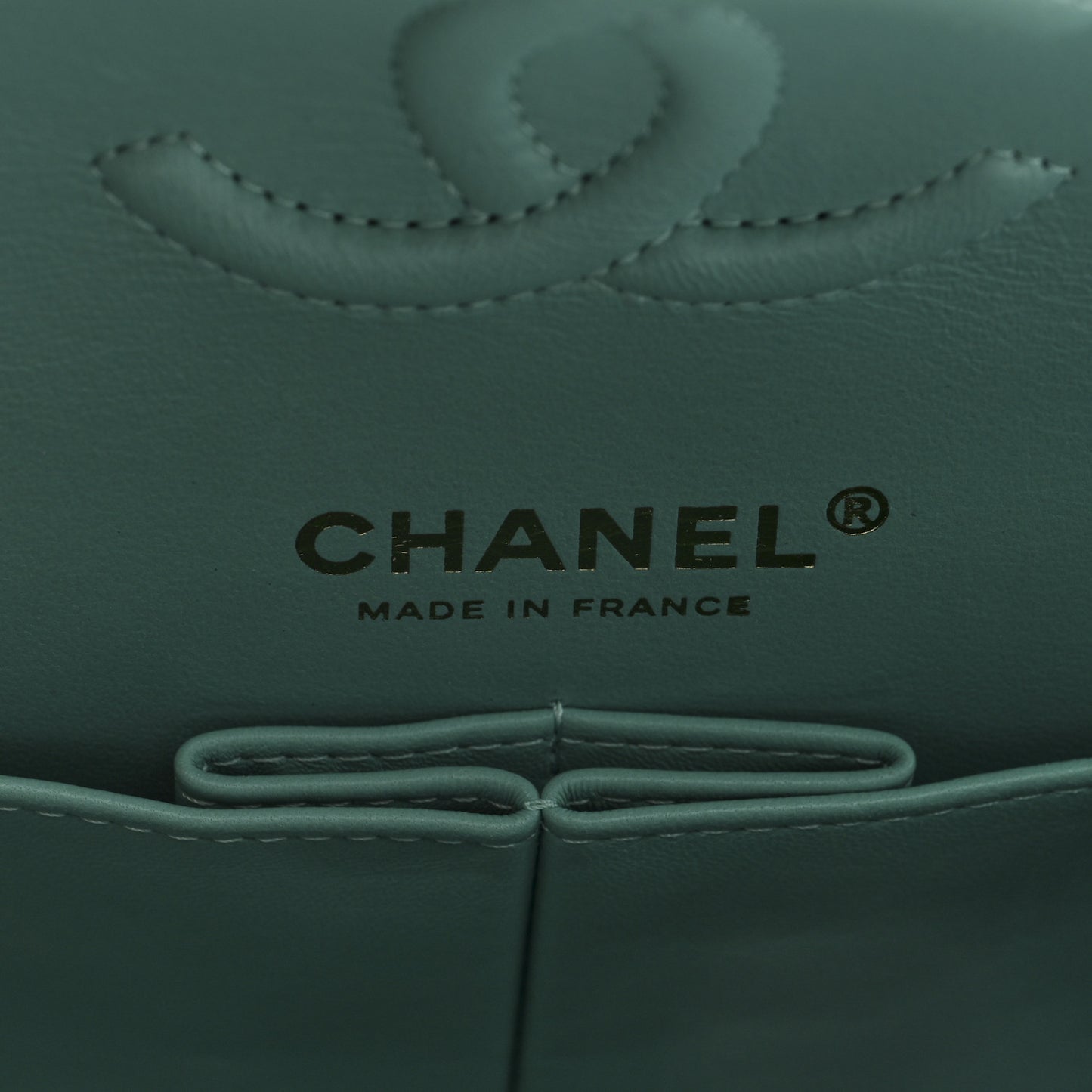 Caviar Quilted Small Double Flap Light Blue
