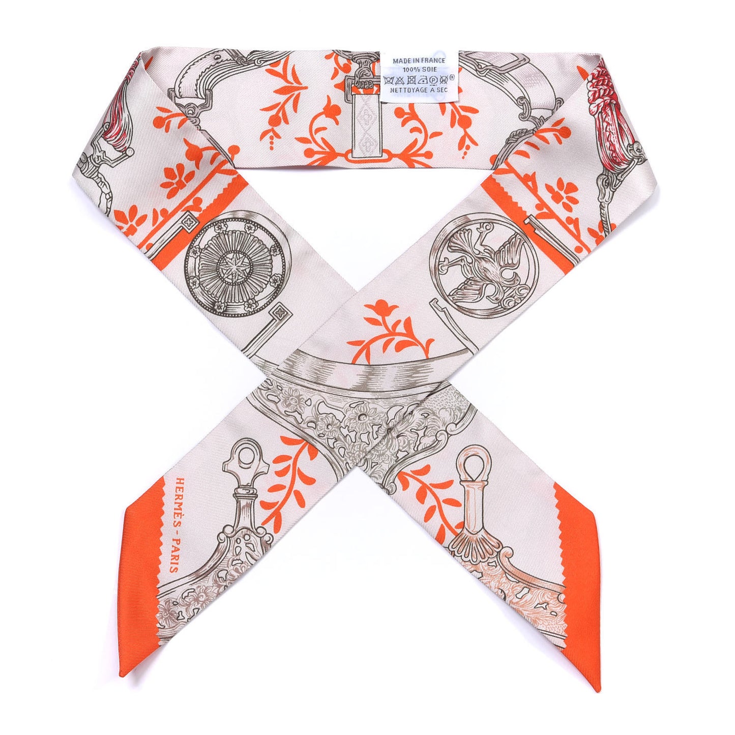 Silk Etriers Remix Twilly Verveine Orange Kaki