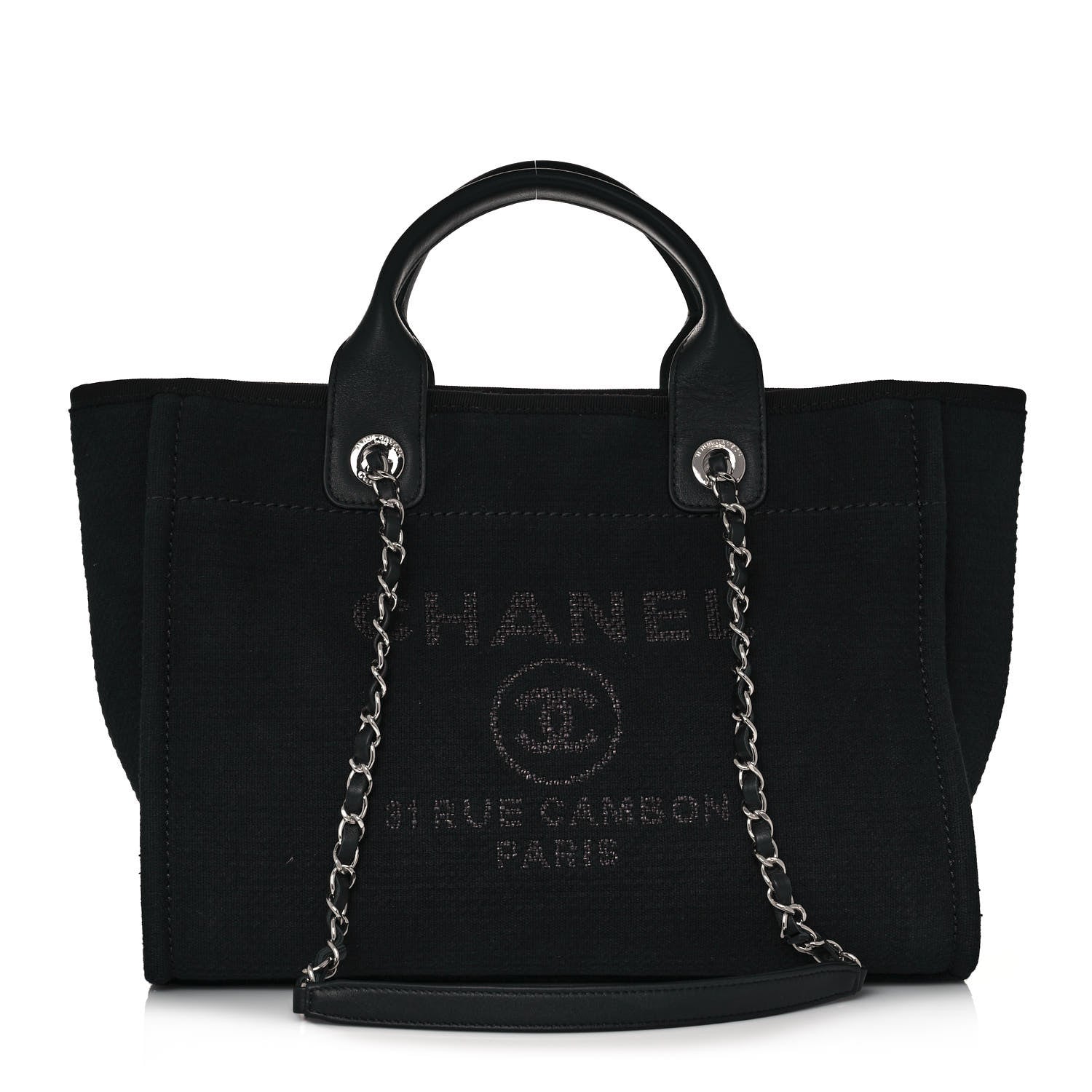 Chanel Mixed Fibers Small Deauville Tote Black 1 of 13
