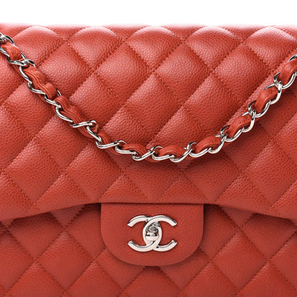 Chanel Caviar Quilted Jumbo Double Flap Red 11 of 11