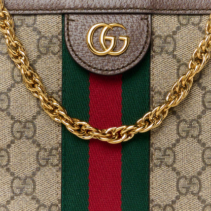 Gucci GG Supreme Monogram Web Small Ophidia Chain Shoulder Bag Brown 9 of 12