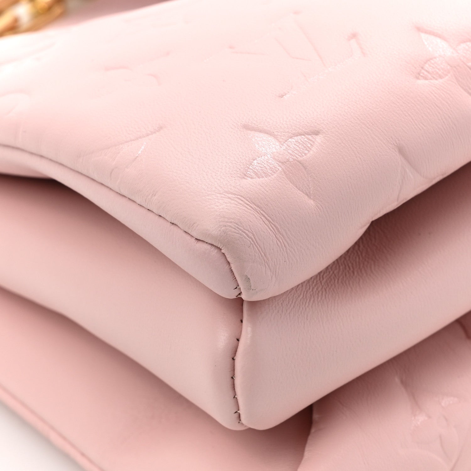 Louis Vuitton LOUIS VUITTON Lambskin Embossed Monogram Coussin PM Rose 12 of 14