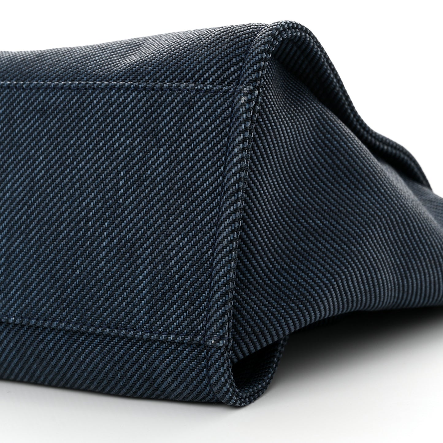 Mixed Fibers Calfskin Medium Deauville Tote Navy Blue