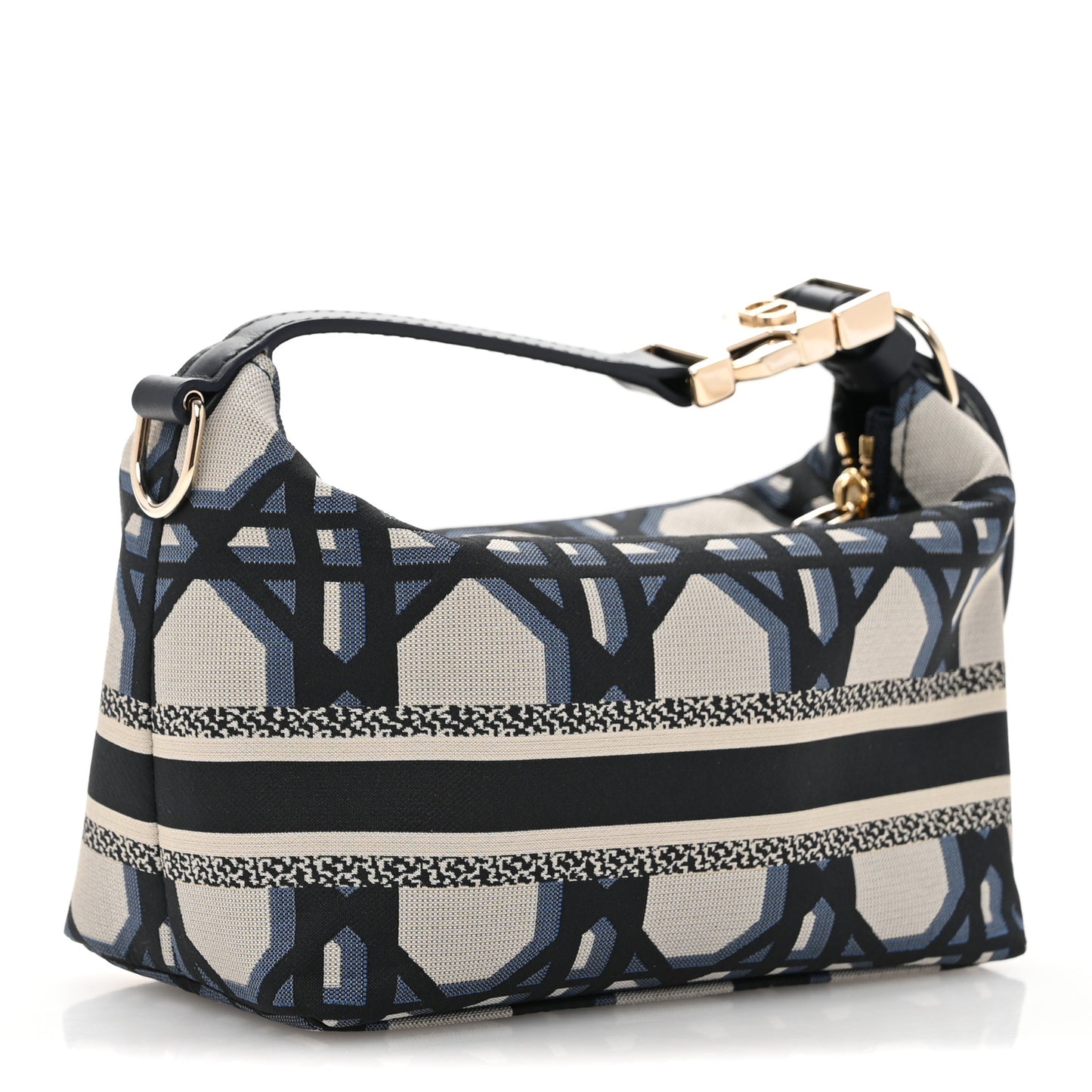 Technical Fabric Macrocannage DiorTravel Nomad Pouch Beige Blue