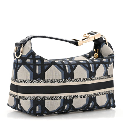 Christian Dior Technical Fabric Macrocannage DiorTravel Nomad Pouch Beige Blue 3 of 8