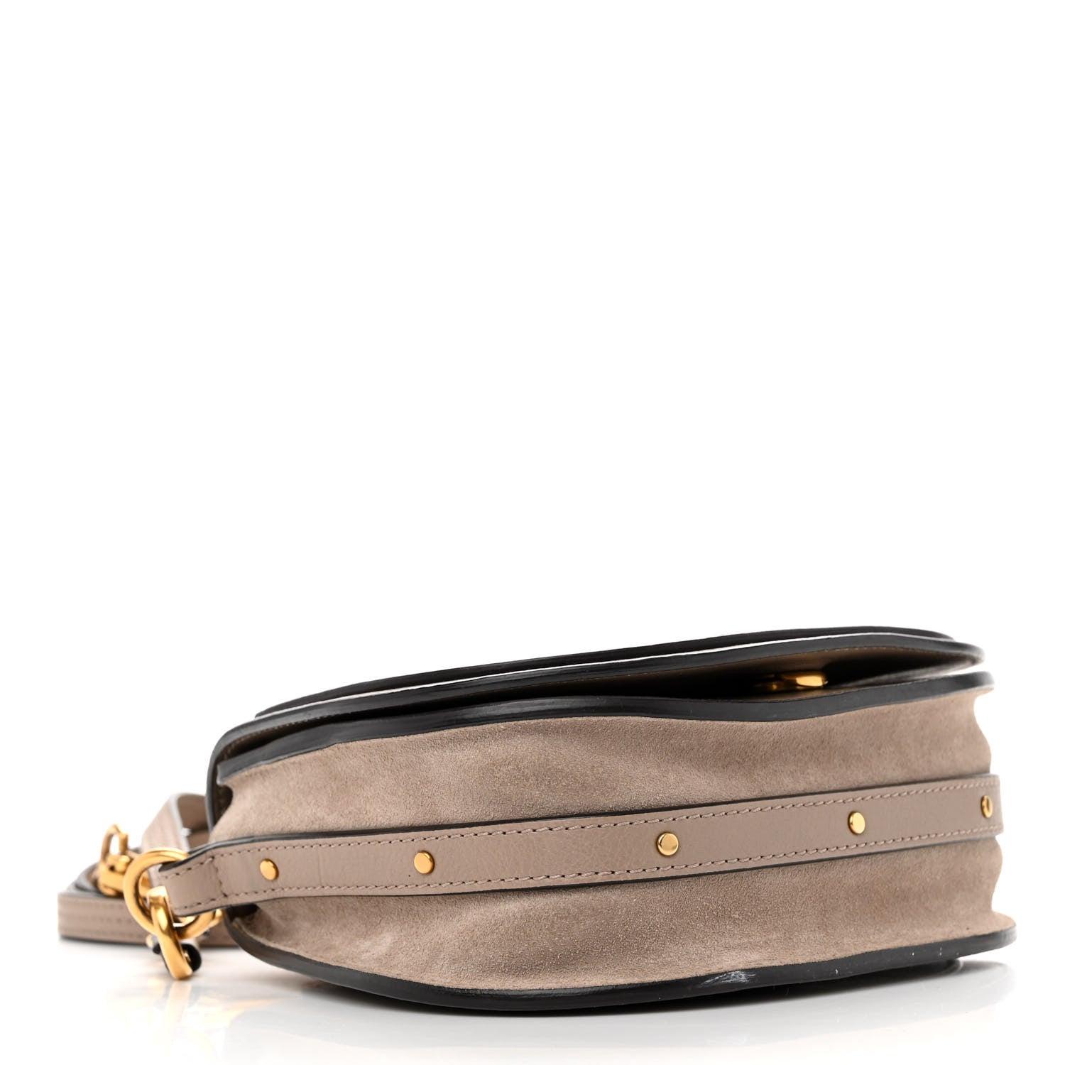 Chloe Calfskin Suede Small Nile Bracelet Bag Motty Grey 4 of 13