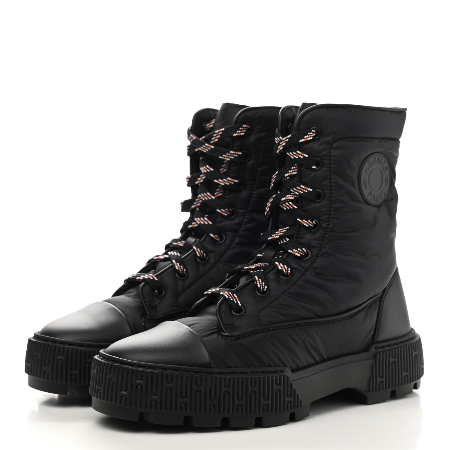 Hermes Calfskin Parachute Fresh Ankle Boots 38 Black 3 of 8