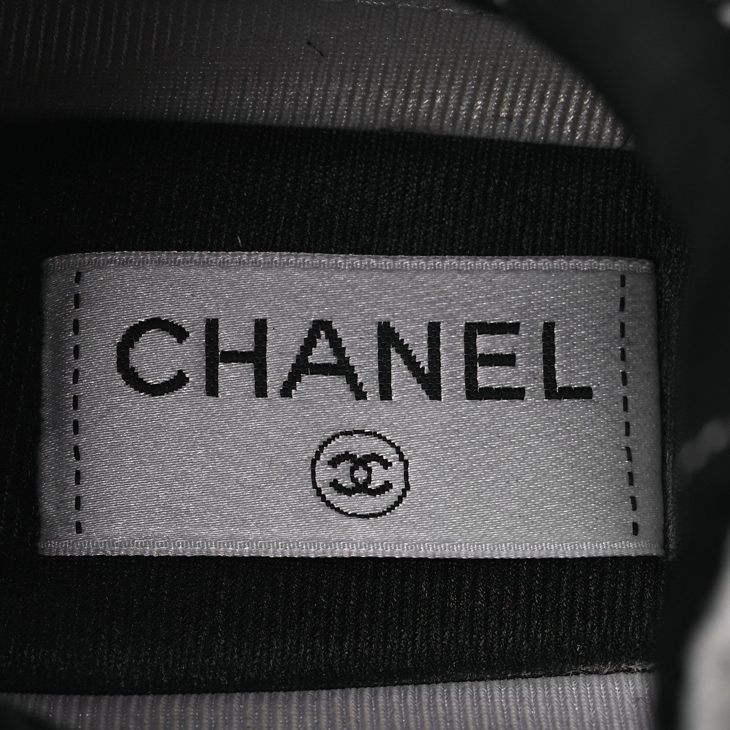 Chanel Mesh Suede Calfskin Grained Calfskin Womens CC Sneakers 38 White Black 9 of 11