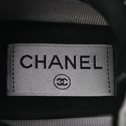 Chanel Mesh Suede Calfskin Grained Calfskin Womens CC Sneakers 38 White Black 9 of 11