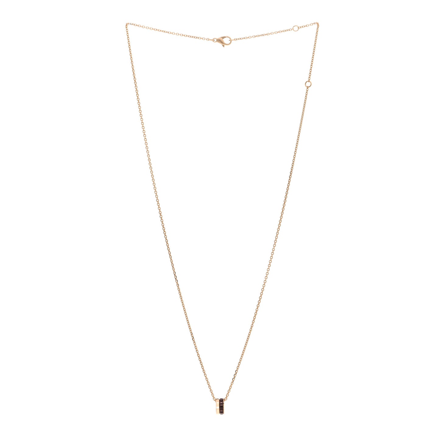 18K Rose Gold PVD Quatre Mini Ring Pendant Necklace