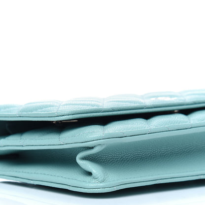 Chanel Caviar Quilted Wallet On Chain WOC Light Blue 10 of 13