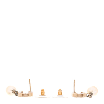 Chanel Pearl Quilted CC Drop Earrings Gold 3 of 5