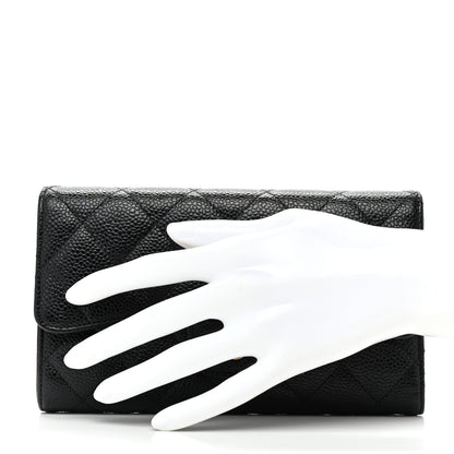 Chanel Caviar Quilted Large Flap Wallet Black 2 of 8