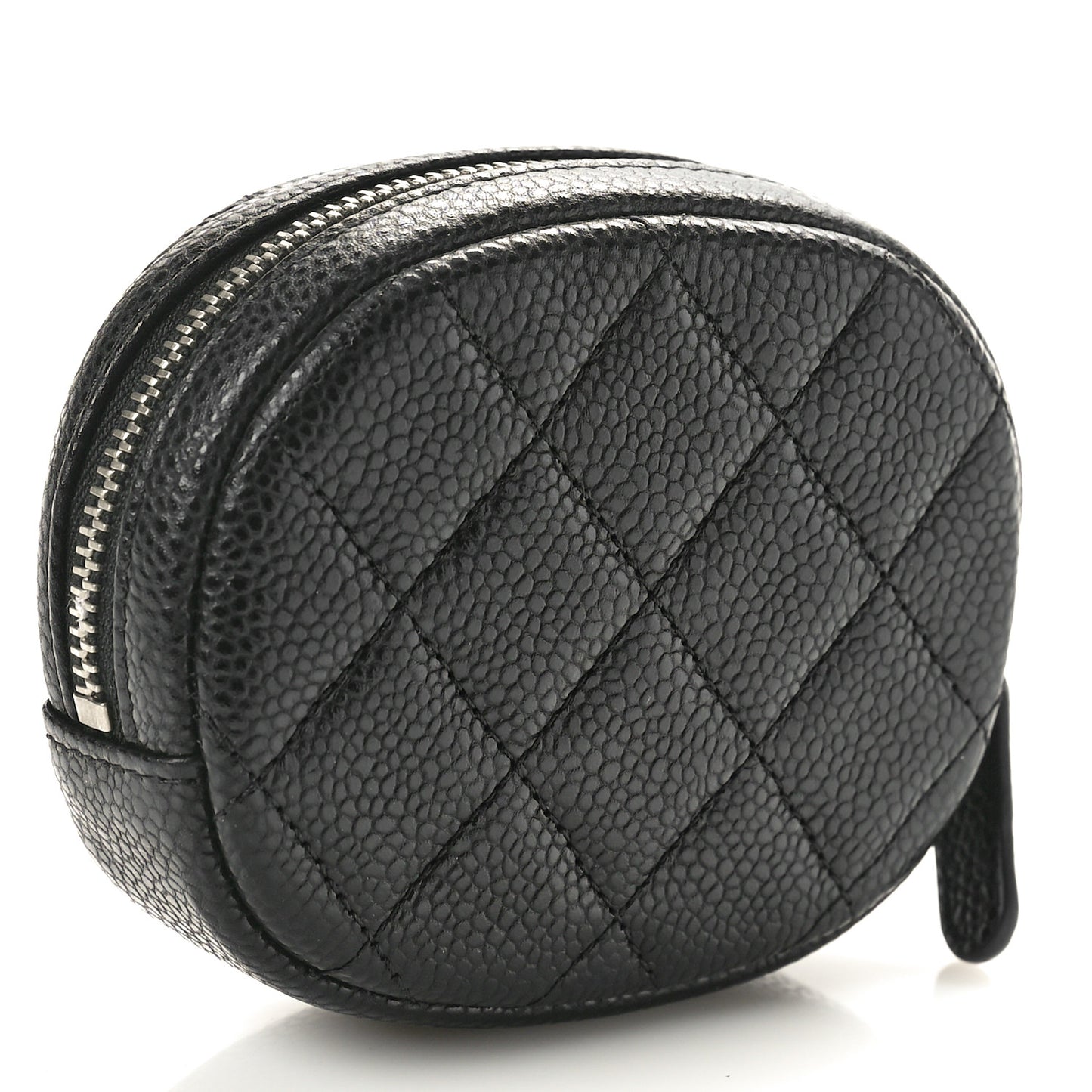 Caviar Quilted Zip Around Classic Coin Purse Black