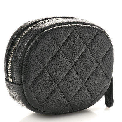 Chanel Caviar Quilted Zip Around Classic Coin Purse Black 3 of 8