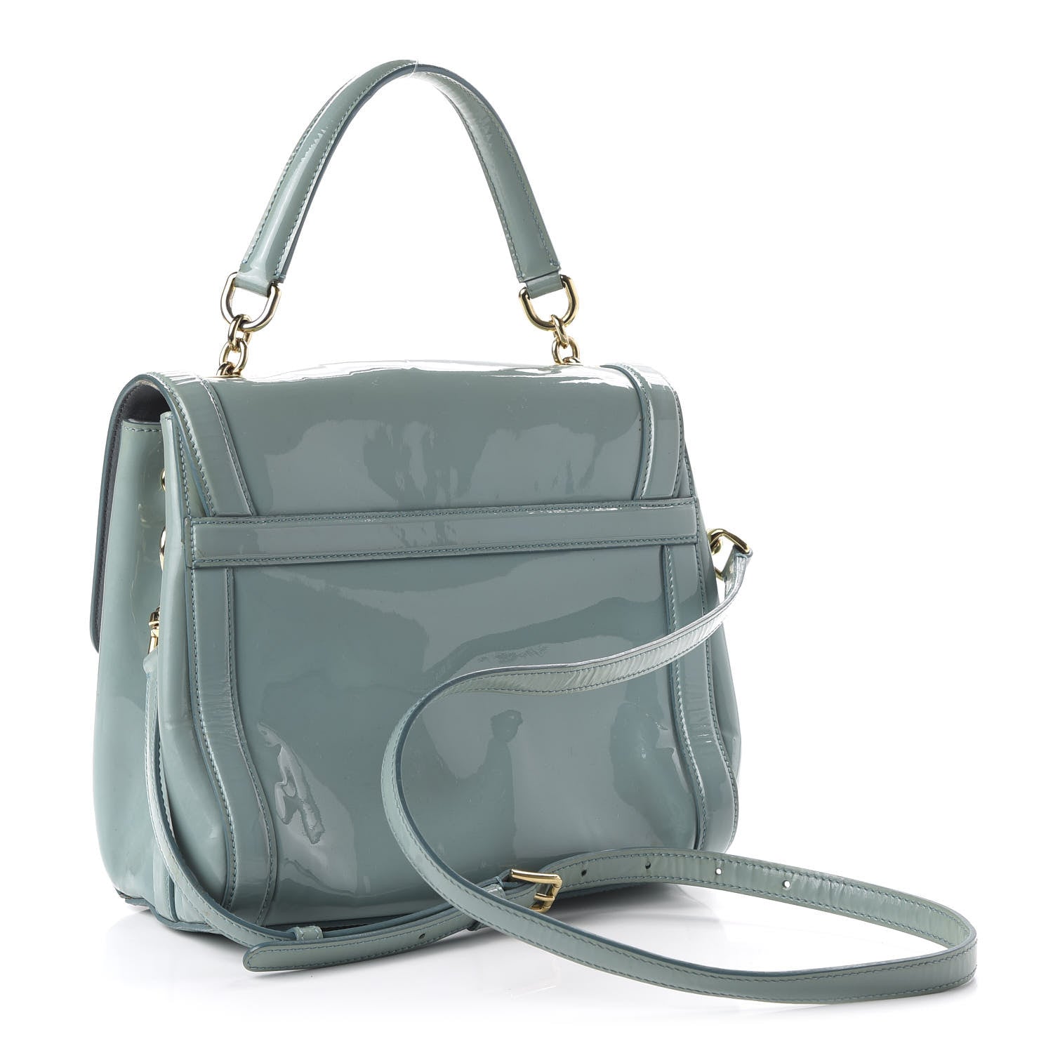 Dolce & Gabbana Patent Miss Dolce Satchel Light Blue 3 of 11