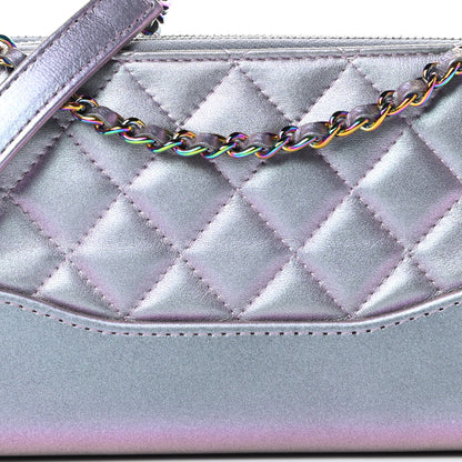 Chanel Iridescent Lambskin Calfskin Quilted Small Gabrielle Clutch With Chain Light Purple 11 of 16