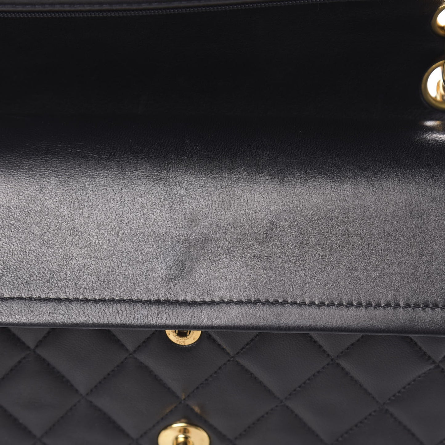 Lambskin Quilted Medium Double Flap Black