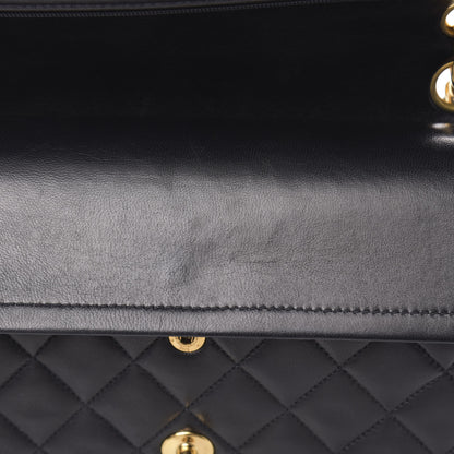 Chanel Lambskin Quilted Medium Double Flap Black 15 of 17