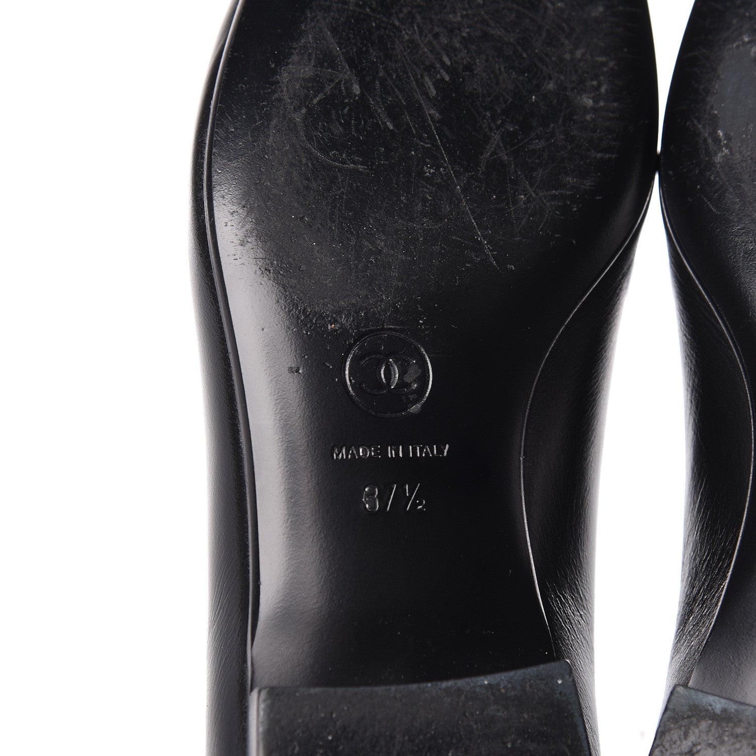 Chanel Lambskin CC Mocassin Loafers 37.5 Black 8 of 14