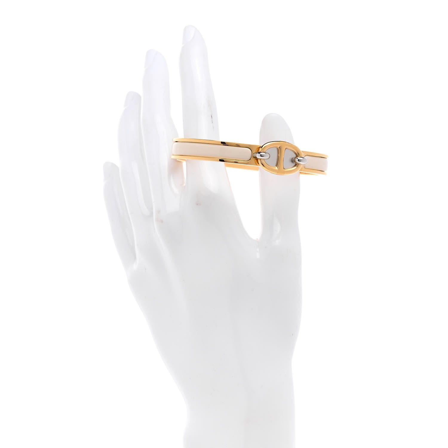 Hermes Enamel Mini Farandole Clic Chaine D'Ancre Bracelet Creme 2 of 4