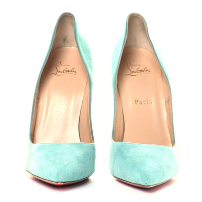 Christian Louboutin Veau Velours So Kate 120 Pumps 40 Turquoise 2 of 8
