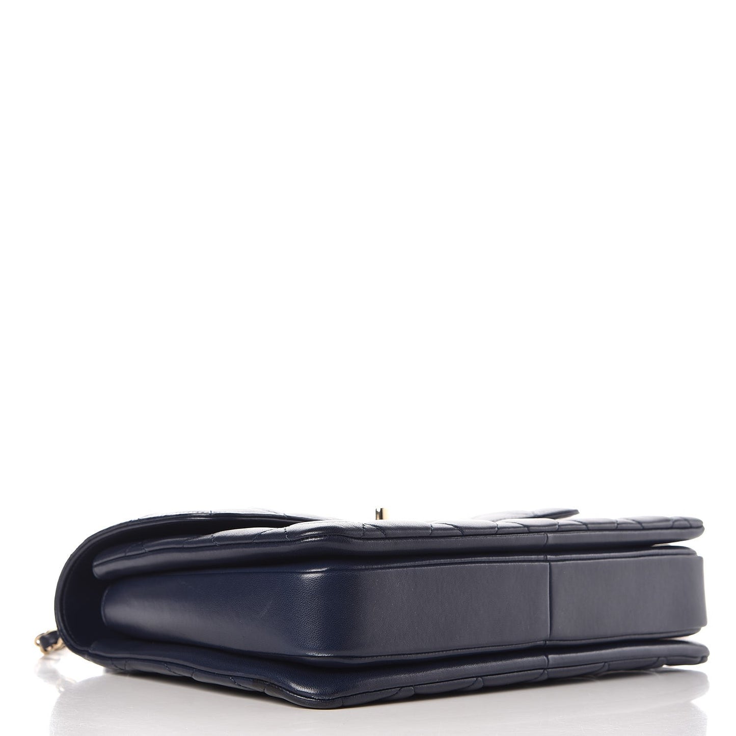 Lambskin Quilted Medium Trendy CC Flap Dual Handle Bag Navy Blue