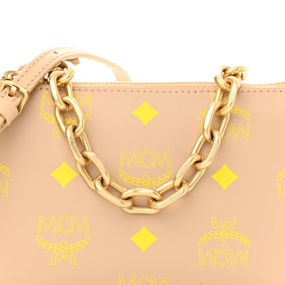 MCM Calfskin Color Splash Mini Pouch on Chain Croissant 8 of 10