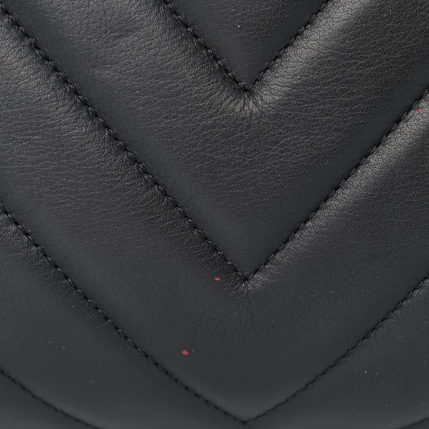 Calfskin Chevron Quilted Large Shopping Tote Black