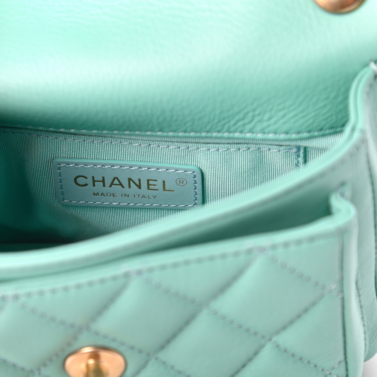 Chanel Calfskin Quilted Top Handle Flap Light Blue 8 of 11